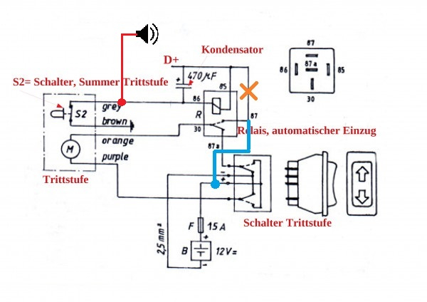 Schaltplan Relais Trittstufe